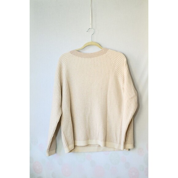 Theory Cashmere beige sweater crew neck pullover M oversized - Picture 3 of 7